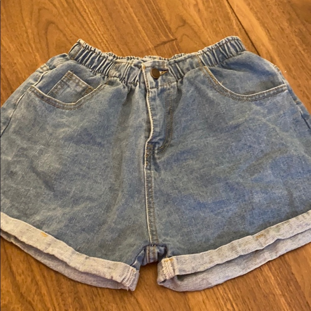 never worn, elastic shorts